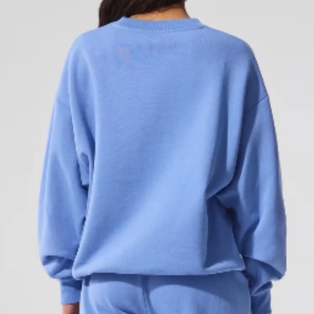 ALO Yoga Accolade Crew Neck Pullover Small Crystal Clear NWT
